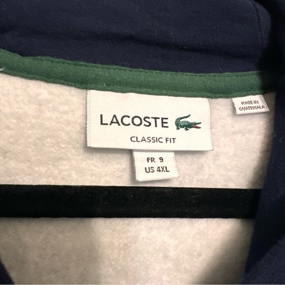 Lacoste Men’s Color-block Zippered Fleece Hoodie Sweatshirt size 4XL Green Blue - Picture 5 of 9